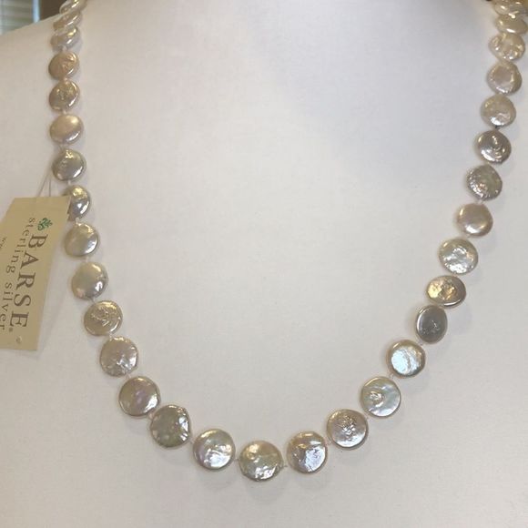 BARSE Genuine Single Strand Continuous Pearl Coin Necklace NWT - Picture 7 of 10